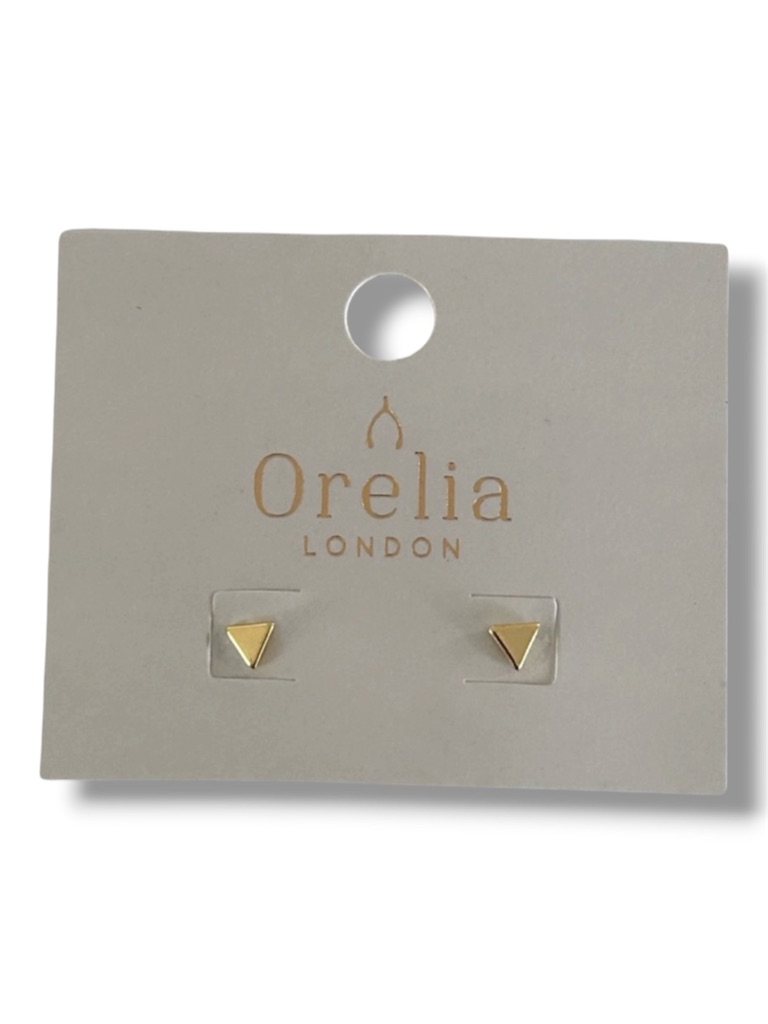 5/$25 - Gold Plated Triangle Stud Earrings By Orelia London For Asos